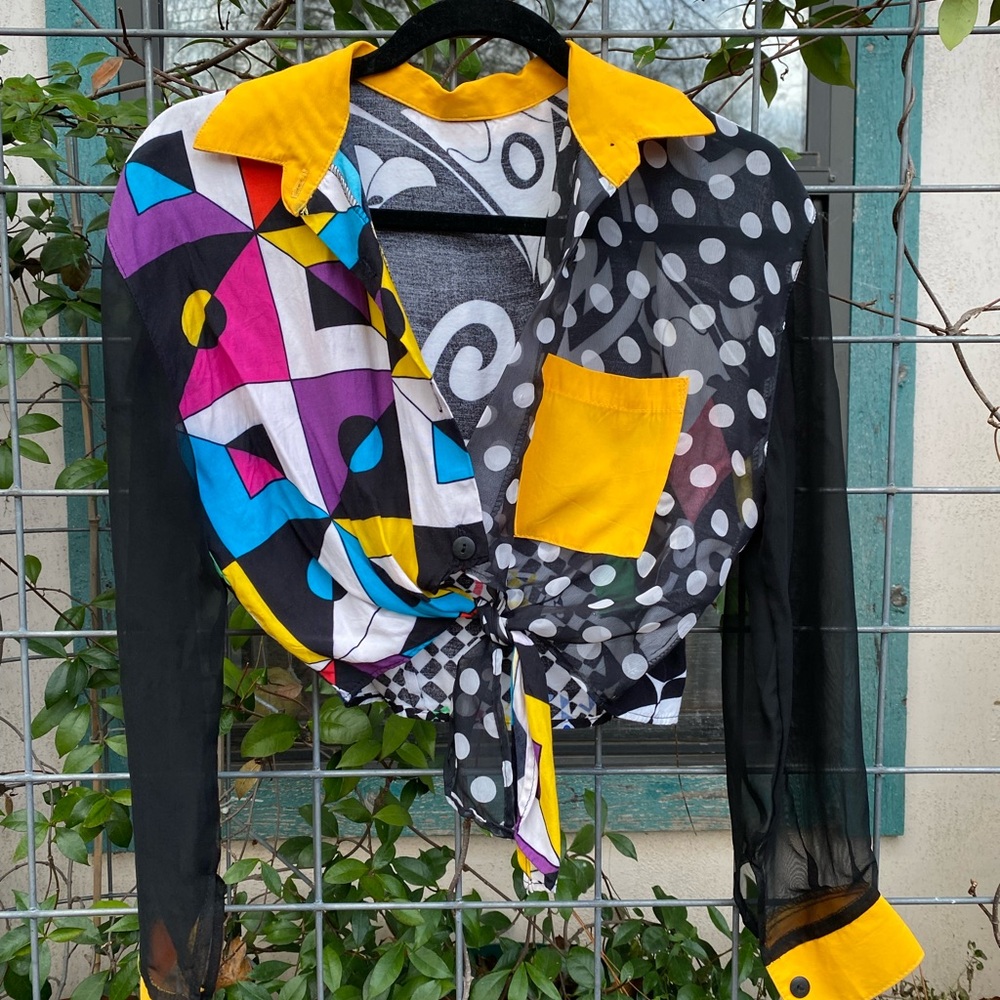 Colorful Vintage Style Blouse